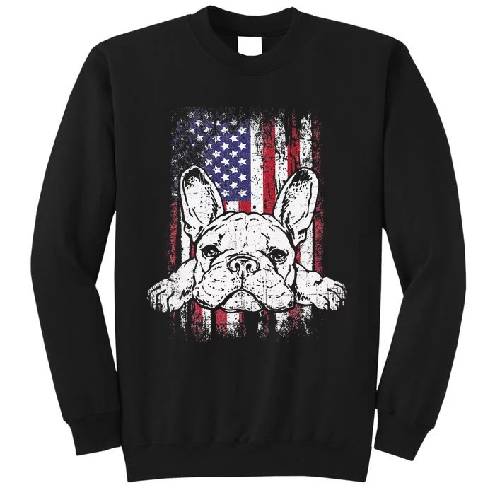 Patriotic French Bulldog American Flag Dog Sweatshirt