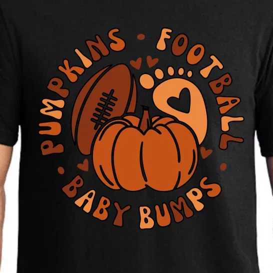 Pumpkins Football Bumps Fall Thanksgiving Pregnancy Gift Pajama Set