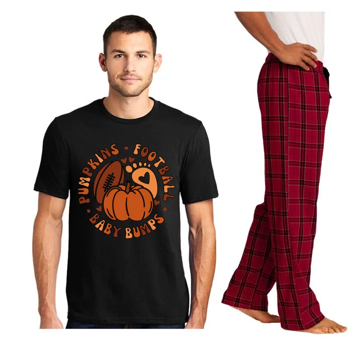 Pumpkins Football Bumps Fall Thanksgiving Pregnancy Gift Pajama Set