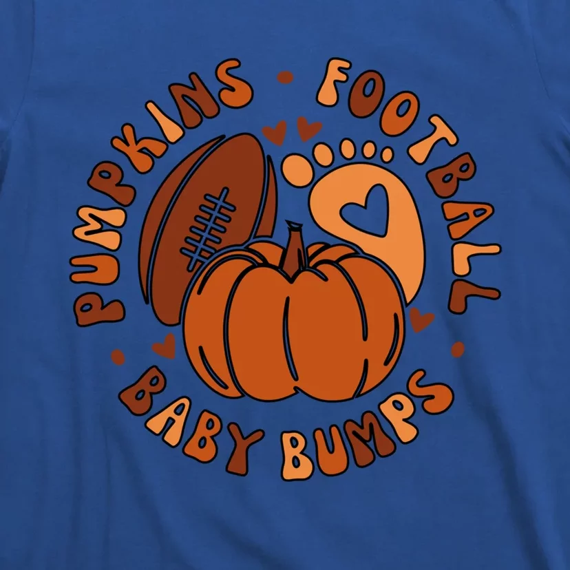 Pumpkins Football Bumps Fall Thanksgiving Pregnancy Gift T-Shirt