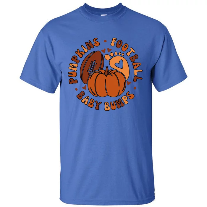 Pumpkins Football Bumps Fall Thanksgiving Pregnancy Gift Tall T-Shirt