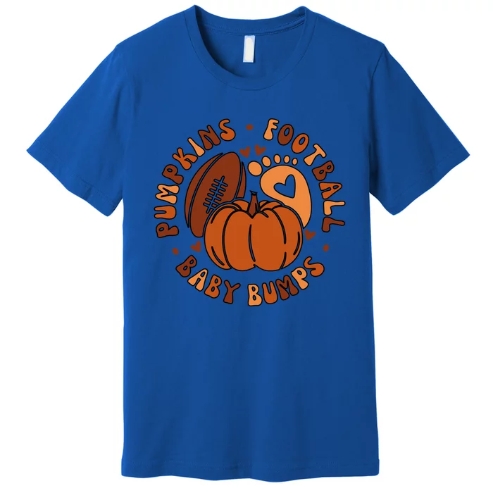 Pumpkins Football Bumps Fall Thanksgiving Pregnancy Gift Premium T-Shirt