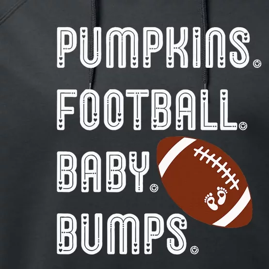 Pumpkins Football Baby Bumps Fall Thanksgiving Pregnancy Performance Fleece Hoodie