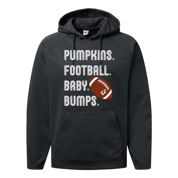 Pumpkins Football Baby Bumps Fall Thanksgiving Pregnancy Performance Fleece Hoodie