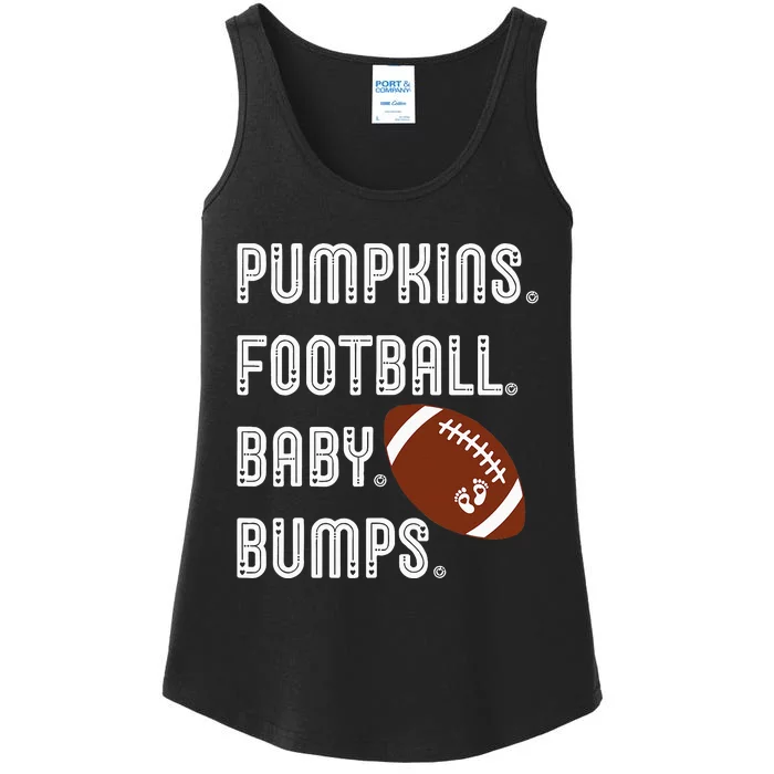 Pumpkins Football Baby Bumps Fall Thanksgiving Pregnancy Ladies Essential Tank