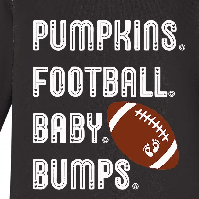 Pumpkins Football Baby Bumps Fall Thanksgiving Pregnancy Baby Long Sleeve Bodysuit