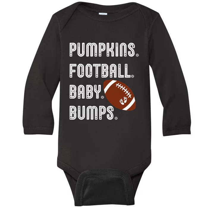 Pumpkins Football Baby Bumps Fall Thanksgiving Pregnancy Baby Long Sleeve Bodysuit