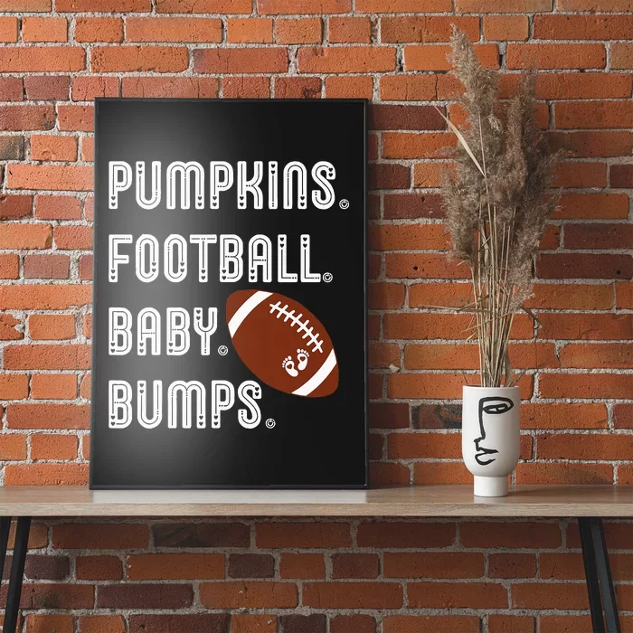 Pumpkins Football Baby Bumps Fall Thanksgiving Pregnancy Poster