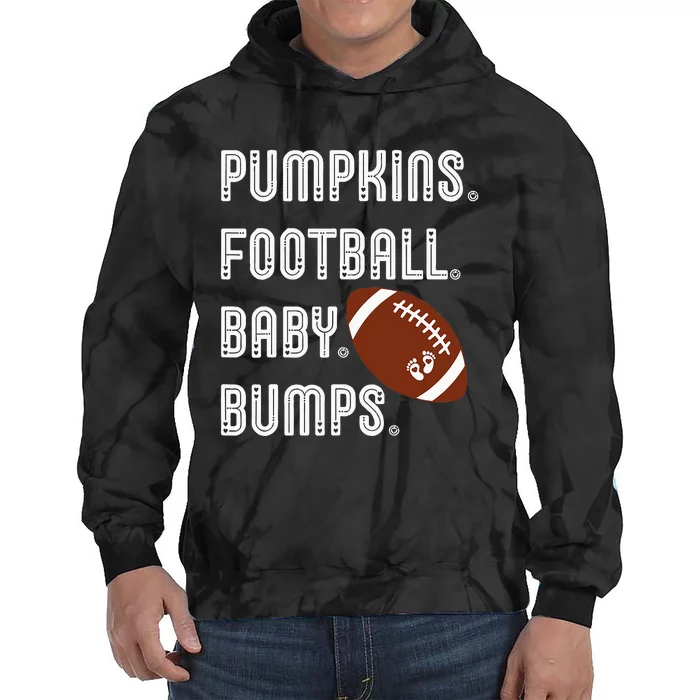 Pumpkins Football Baby Bumps Fall Thanksgiving Pregnancy Tie Dye Hoodie