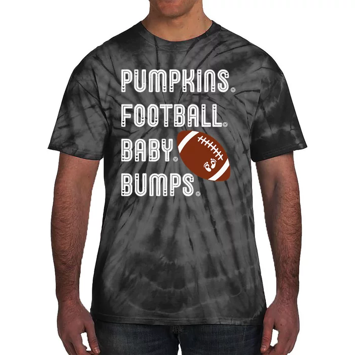 Pumpkins Football Baby Bumps Fall Thanksgiving Pregnancy Tie-Dye T-Shirt