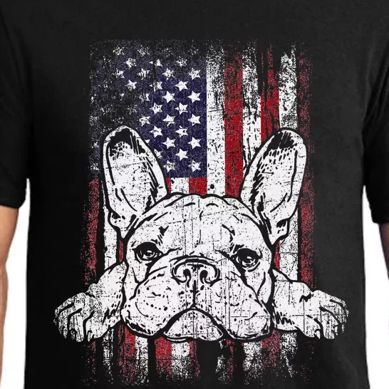 Patriotic French Bulldog American Flag Dog Pajama Set