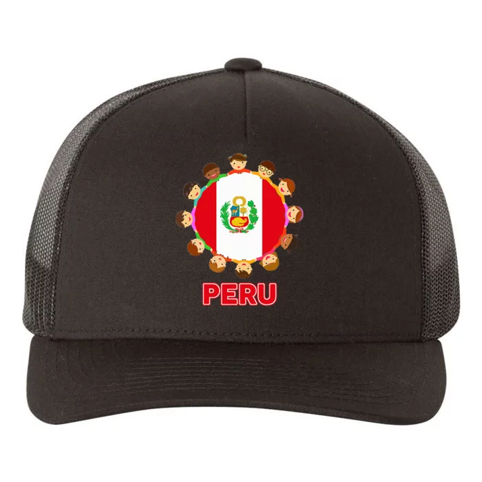 Peru Flag Baby Peruvian Hispanic Heritage Yupoong Adult 5-Panel Trucker Hat