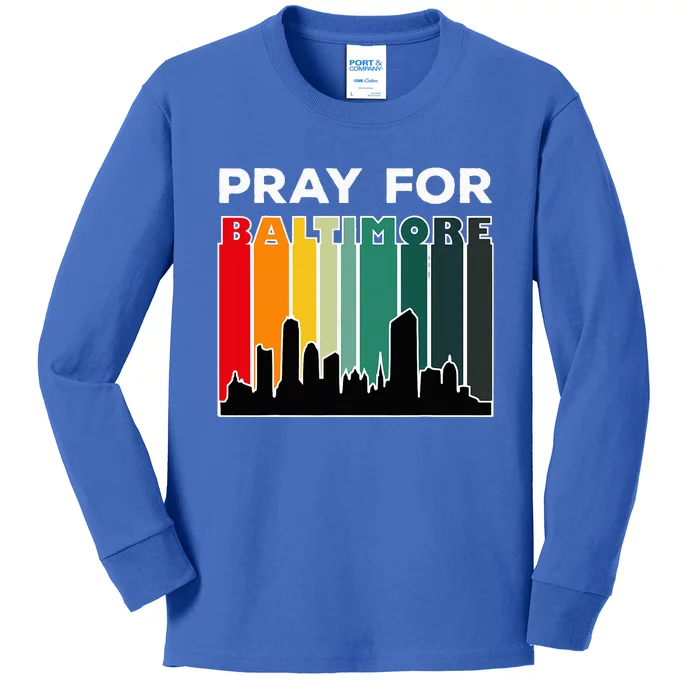 Pray For Baltimore Praying For Baltimore Baltimore Strong Kids Long Sleeve Shirt