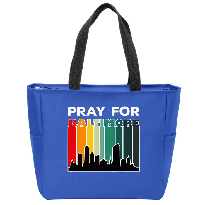 Pray For Baltimore Praying For Baltimore Baltimore Strong Zip Tote Bag