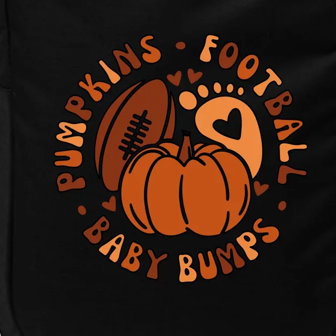 Pumpkins Football Bumps Fall Thanksgiving Pregnancy Gift Impact Tech Backpack