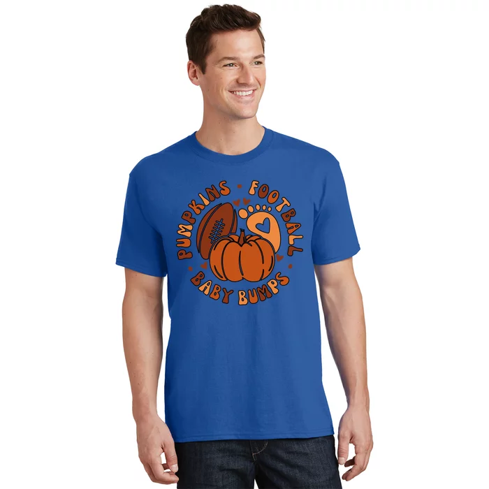 Pumpkins Football Bumps Fall Thanksgiving Pregnancy Gift T-Shirt