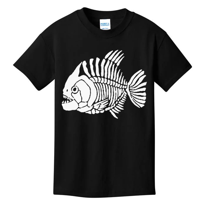 Piranha Fish Bone Design Kids T-Shirt