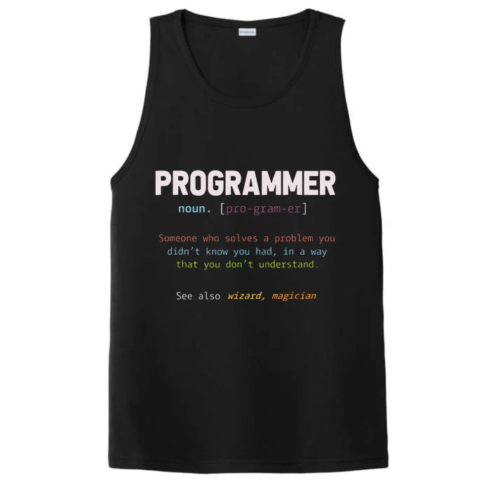 Programming Funny Computer Geek Gift Definition Programmer Performance Tank