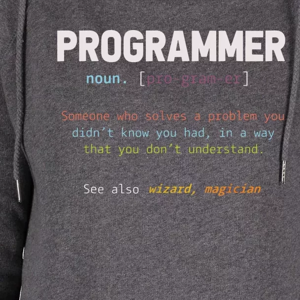 Programming Funny Computer Geek Gift Definition Programmer Womens Funnel Neck Pullover Hood