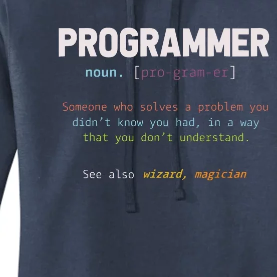 Programming Funny Computer Geek Gift Definition Programmer Women's Pullover Hoodie