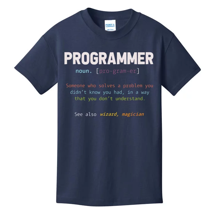 Programming Funny Computer Geek Gift Definition Programmer Kids T-Shirt