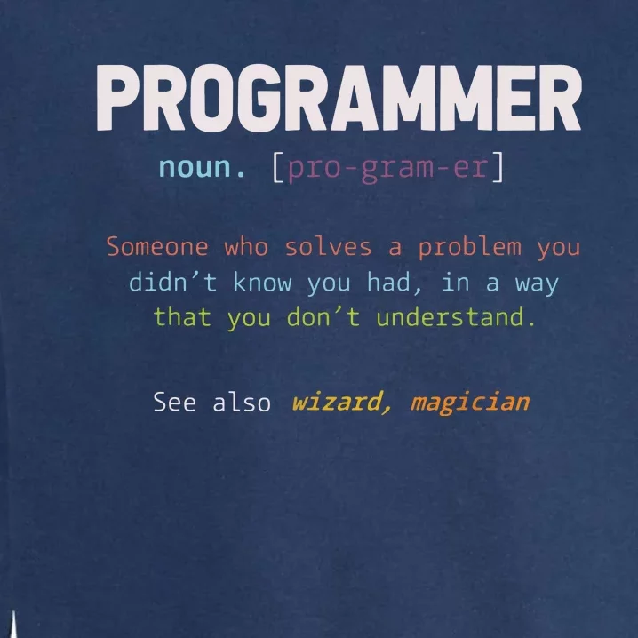 Programming Funny Computer Geek Gift Definition Programmer Garment-Dyed Sweatshirt