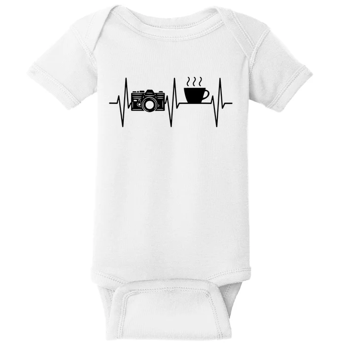 Photographer Funny Coffee Lover Camera Photography Baby Bodysuit