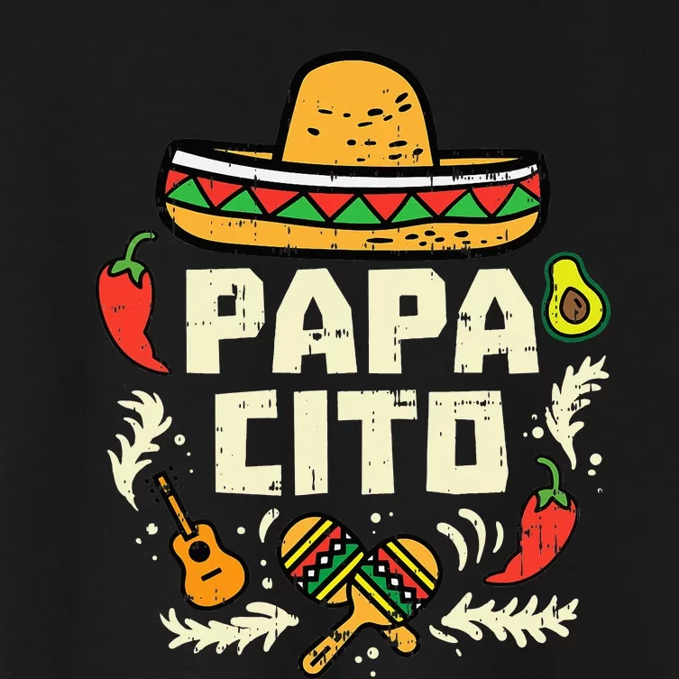 Papacito Family Cinco De Mayo Matchin Couple Mexican Dad Women's Crop Top Tee