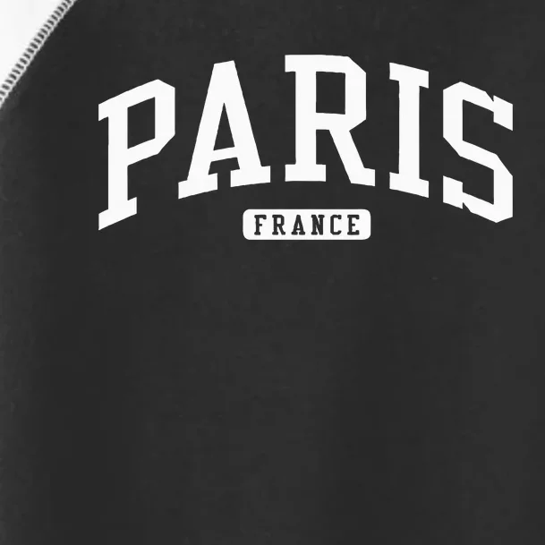 Paris France College University Style Toddler Fine Jersey T-Shirt