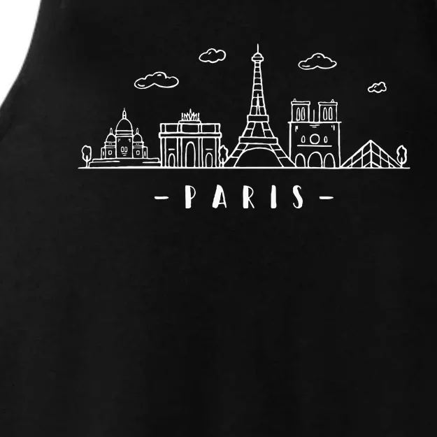 Paris France Capitalcity Skyline Eiffeltower Paris Lovers Ladies Tri-Blend Wicking Tank