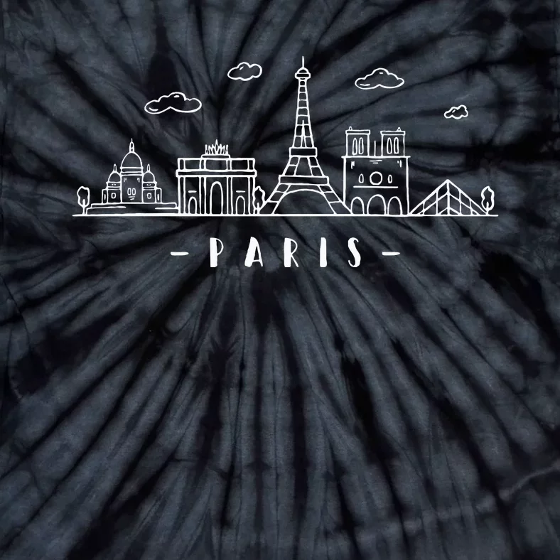 Paris France Capitalcity Skyline Eiffeltower Paris Lovers Tie-Dye T-Shirt