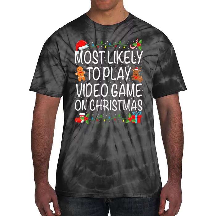 Playful Family Christmas Hilarious Xmas Video Game Predictions Tie-Dye T-Shirt