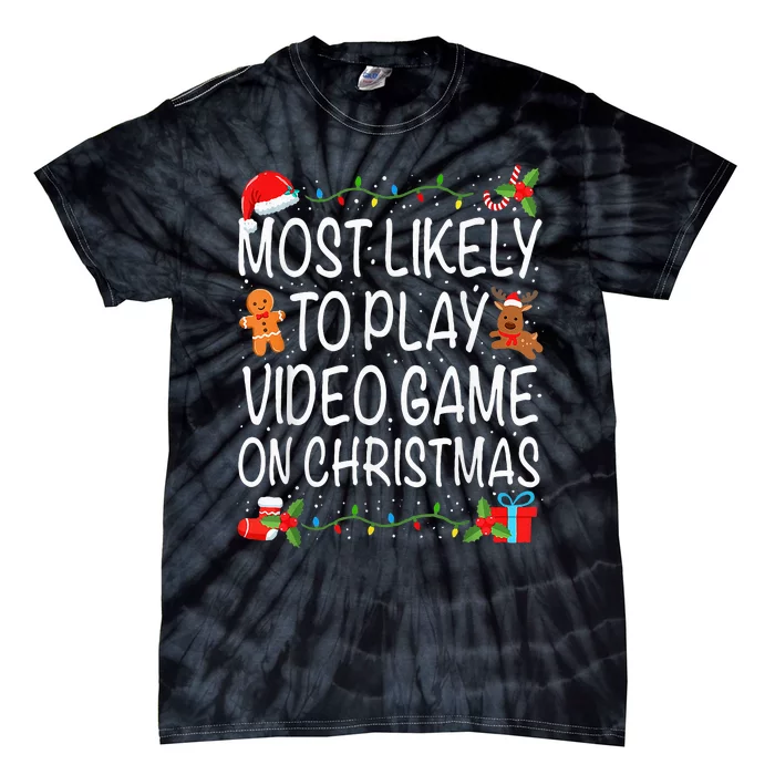 Playful Family Christmas Hilarious Xmas Video Game Predictions Tie-Dye T-Shirt