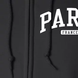 Paris France College University Style Full Zip Hoodie