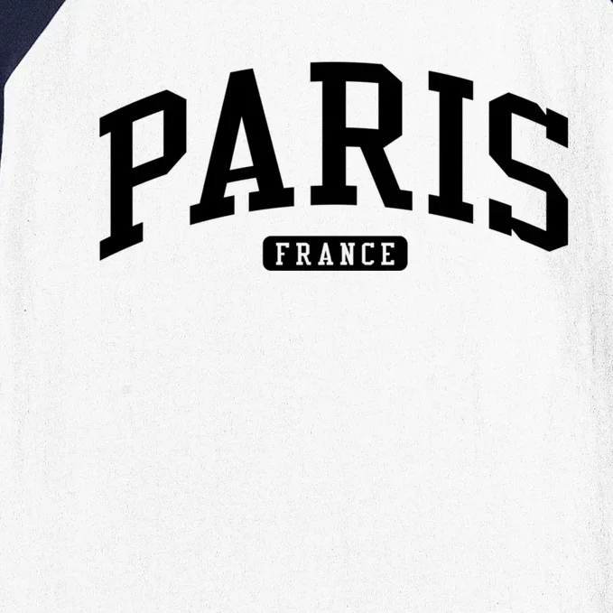 Paris France College University Style Baseball Sleeve Shirt