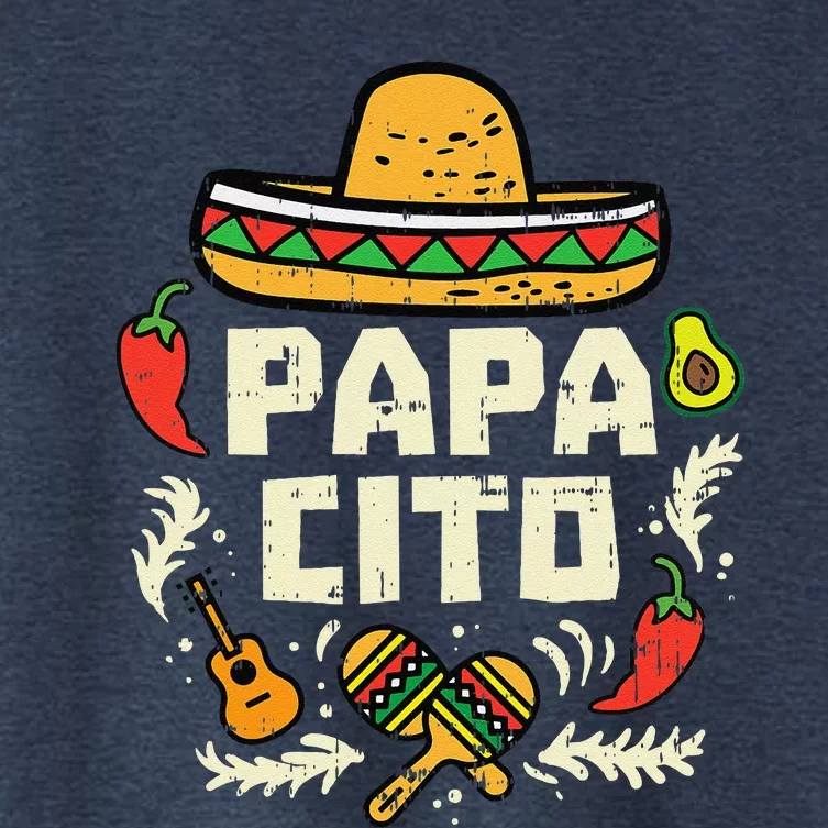 Papacito Family Cinco De Mayo Matchin Couple Mexican Dad Women's Crop Top Tee