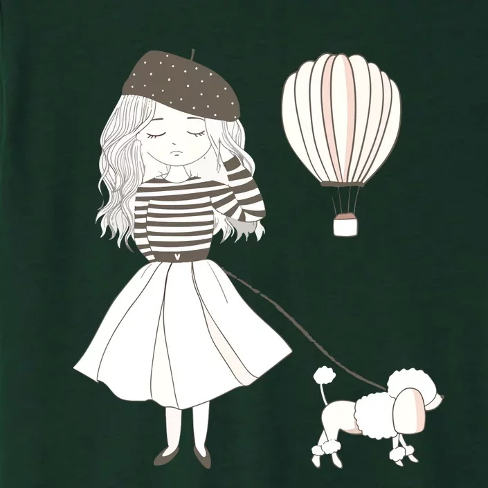 Paris France Cute French Girl Poodle Gift Z000036 ChromaSoft Performance T-Shirt