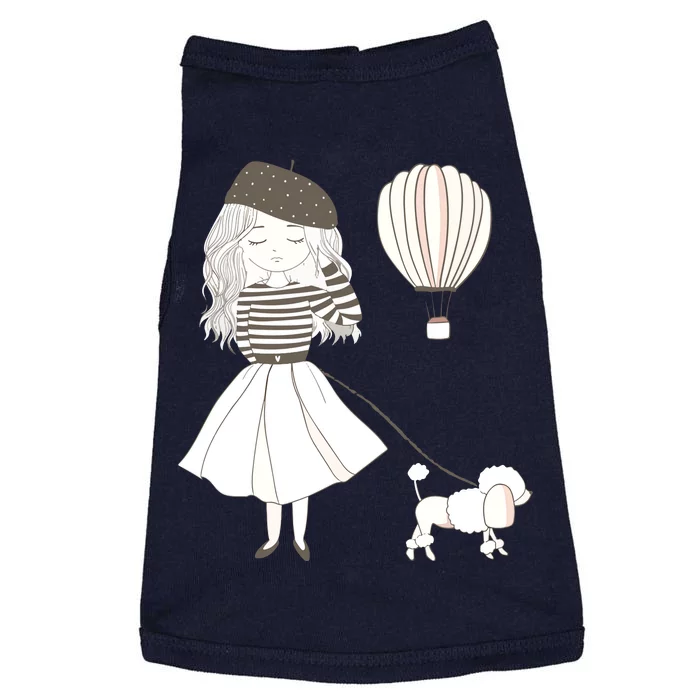 Paris France Cute French Girl Poodle Gift Z000036 Doggie Tank