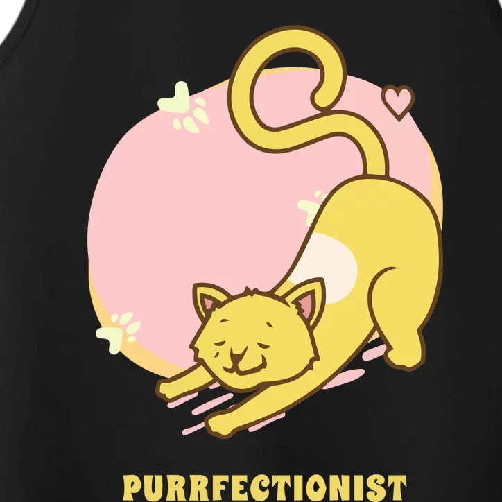 Purrfectionist Funny Cat Lover Cute Kawaii Cat Funny Ct Puns Performance Tank