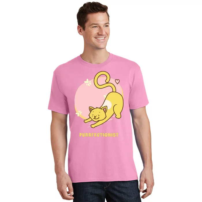 Purrfectionist Funny Cat Lover Cute Kawaii Cat Funny Ct Puns T-Shirt