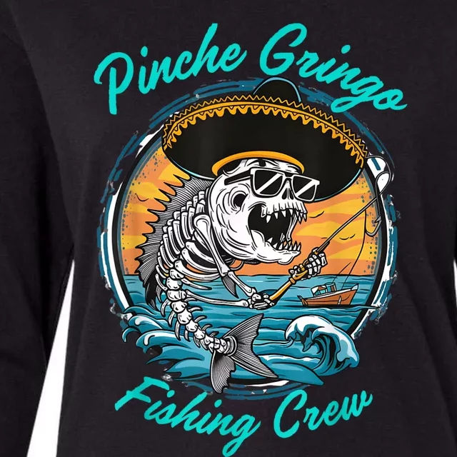 Pinchegringo Fishing Crew Womens Cotton Relaxed Long Sleeve T-Shirt