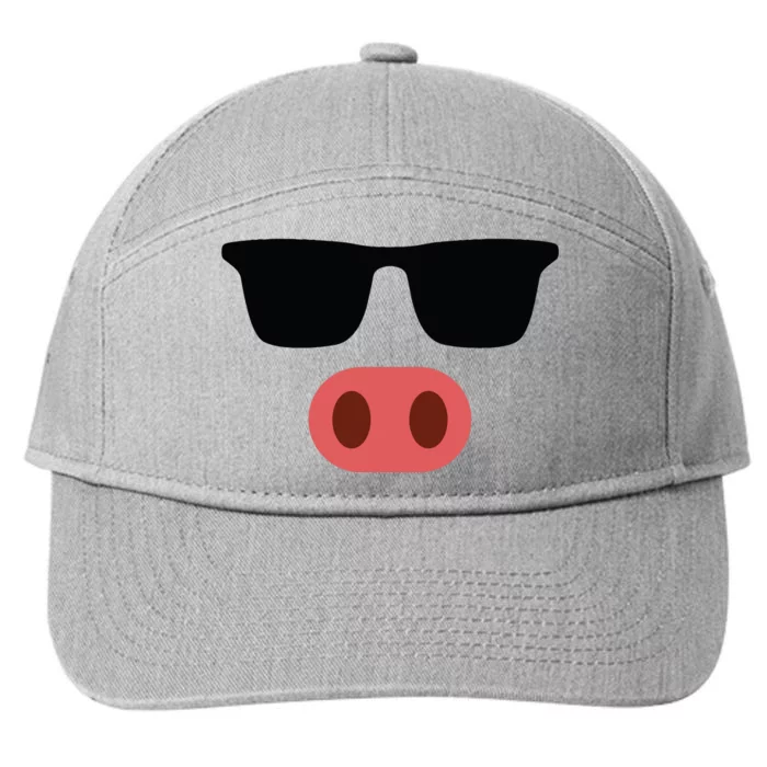 Pig Face Cool Sunglasses Cute Halloween Costume 7-Panel Snapback Hat