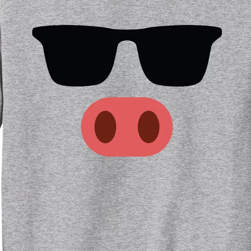 Pig Face Cool Sunglasses Cute Halloween Costume Tall Sweatshirt