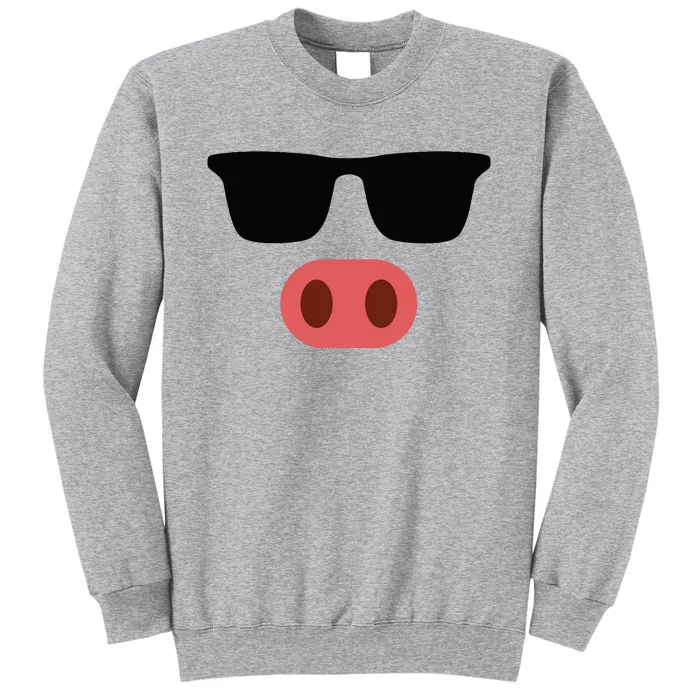 Pig Face Cool Sunglasses Cute Halloween Costume Tall Sweatshirt