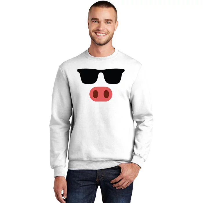 Pig Face Cool Sunglasses Cute Halloween Costume Sweatshirt