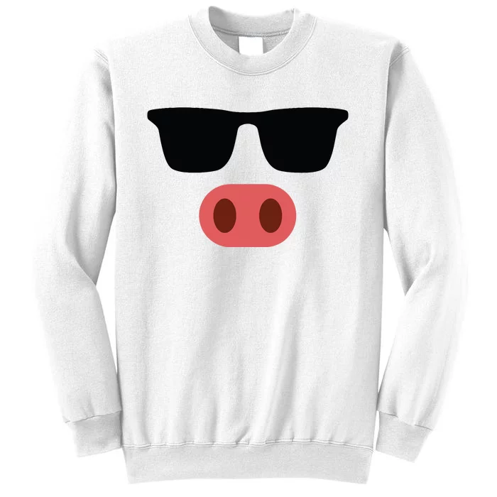 Pig Face Cool Sunglasses Cute Halloween Costume Sweatshirt