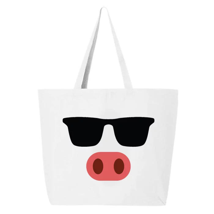 Pig Face Cool Sunglasses Cute Halloween Costume 25L Jumbo Tote