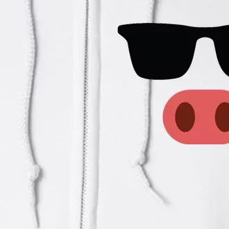 Pig Face Cool Sunglasses Cute Halloween Costume Full Zip Hoodie