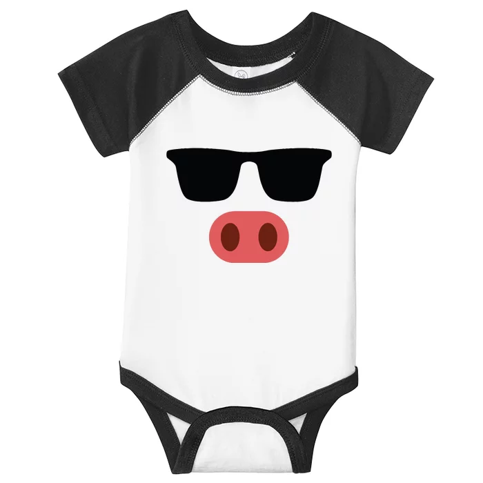 Pig Face Cool Sunglasses Cute Halloween Costume Infant Baby Jersey Bodysuit