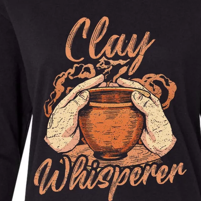 Potter Funny Clay Whisperer Pottery Ceramic Womens Cotton Relaxed Long Sleeve T-Shirt